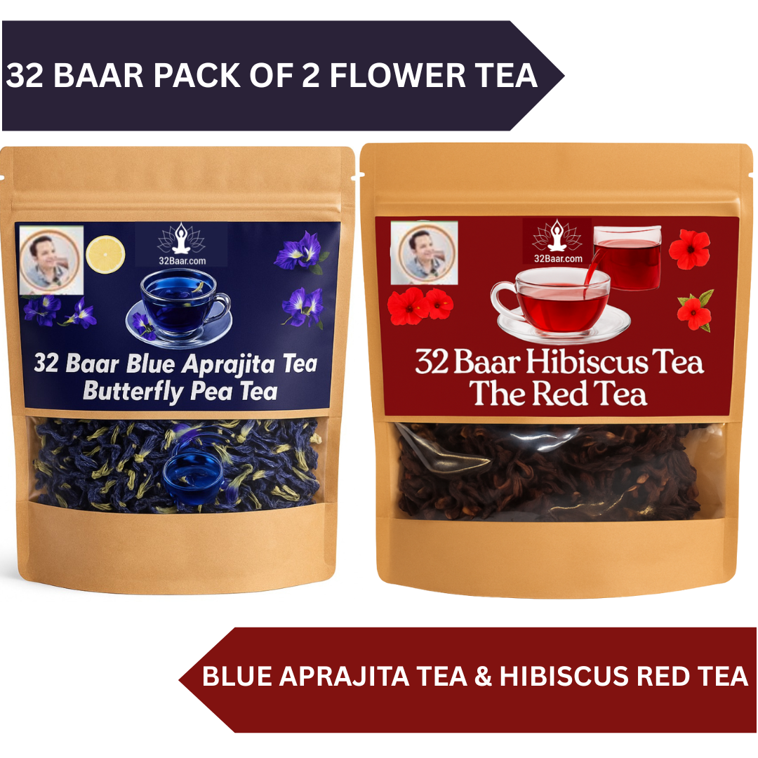 32 Baar Pack Of 2 Blue Aprajita & Hibiscus Flower Tea