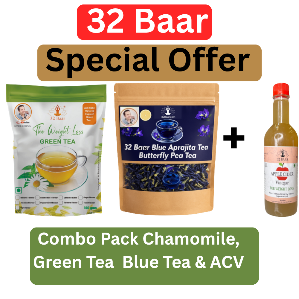 SPECIAL OFFER COMBO OF CHAMOMILE GREEN TEA & BLUE APRAJITA TEA WITH APPLE CIDER VINEGAR