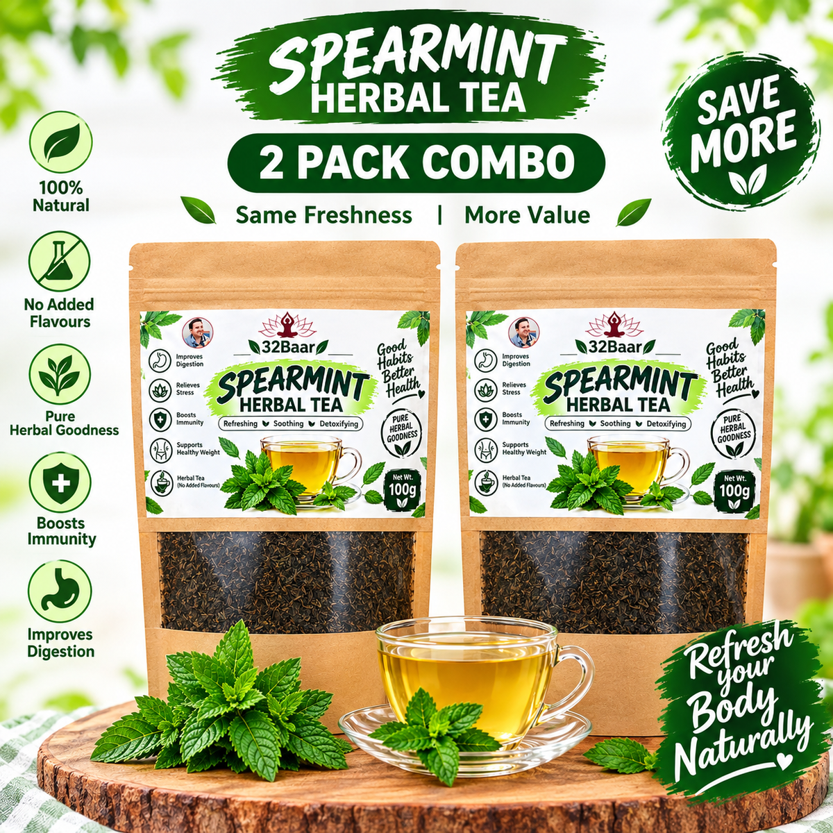 Pack Of 2 Spearmint Flavour Tea