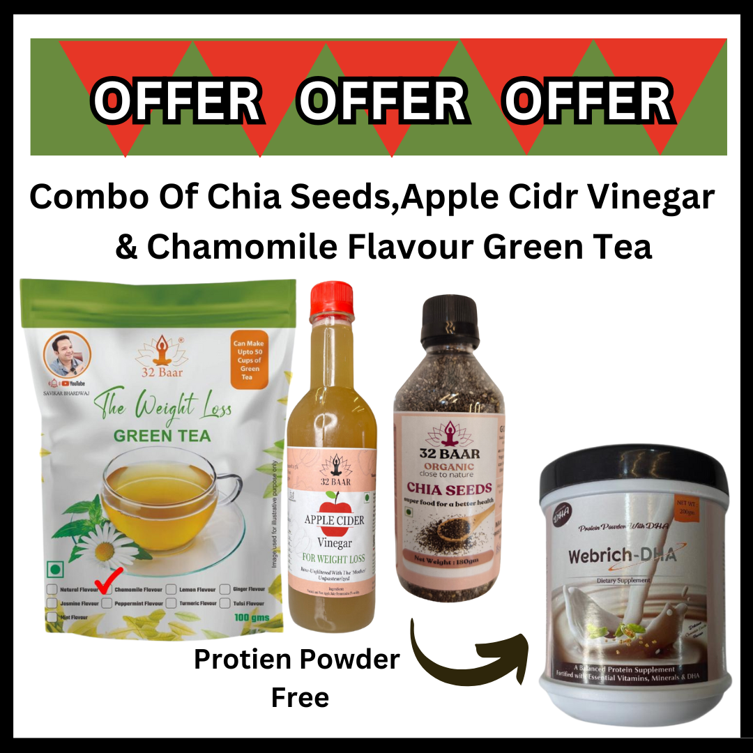 Special Offer Buy Combo Of Chia Seeds, ACV& Chamomile Green Tea And Get Protein Powder Free