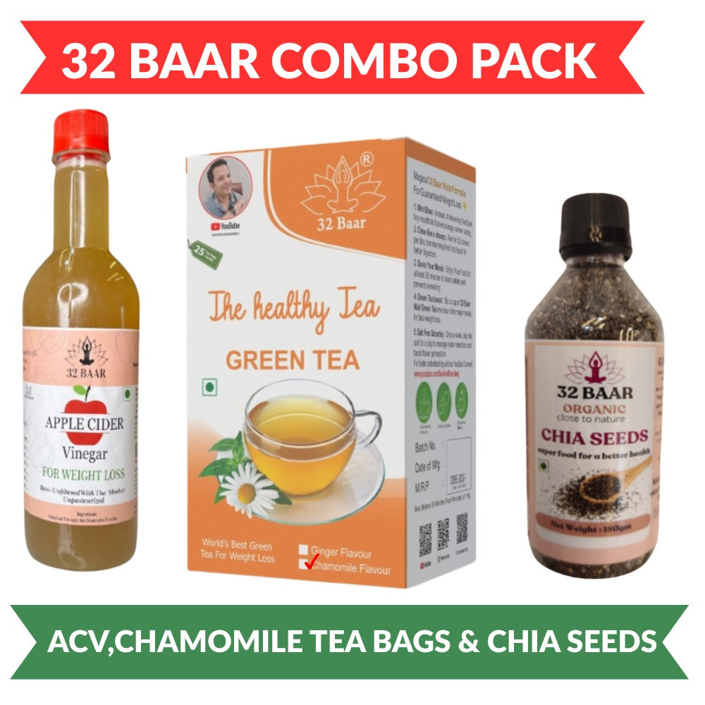 Combo Of Chia Seeds, Apple Cider Vinegar & Chamomile Flavour