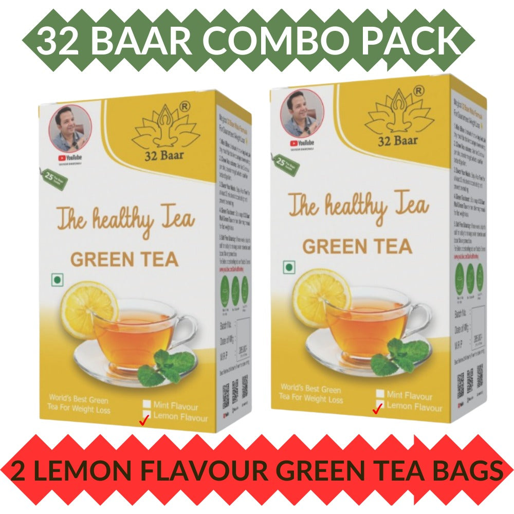 32 Baar Pack Of 2 Lemon Tea Bags ( Total 50 Tea Bags)