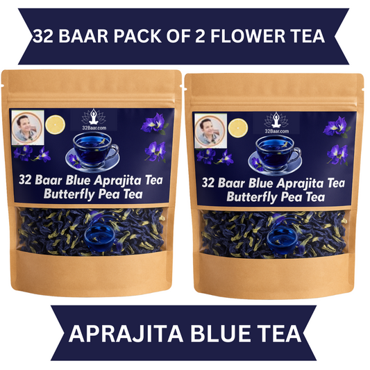 32 BAAR PACK OF 2 BLUE APRAJITA TEA - BUTTERFLY PEA FLOWER TEA