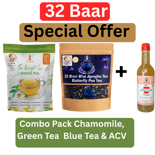 SPECIAL  OFFER COMBO OF CHAMOMILE GREEN TEA & BLUE APRAJITA TEA WITH APPLE CIDER VINEGAR
