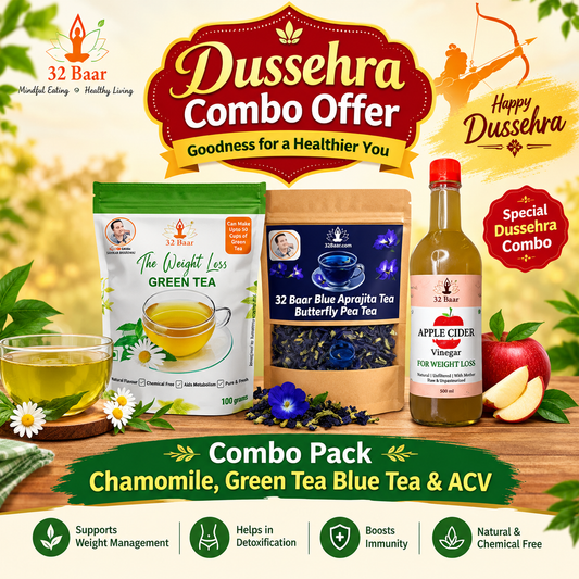 Dussehra  OFFER COMBO OF CHAMOMILE GREEN TEA & BLUE APRAJITA TEA WITH APPLE CIDER VINEGAR