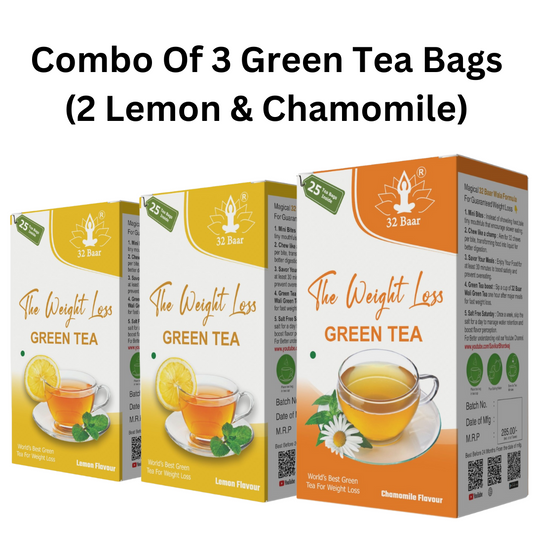 Combo Of 3 Green Tea Bags( 2 Lemon & Chamomile)