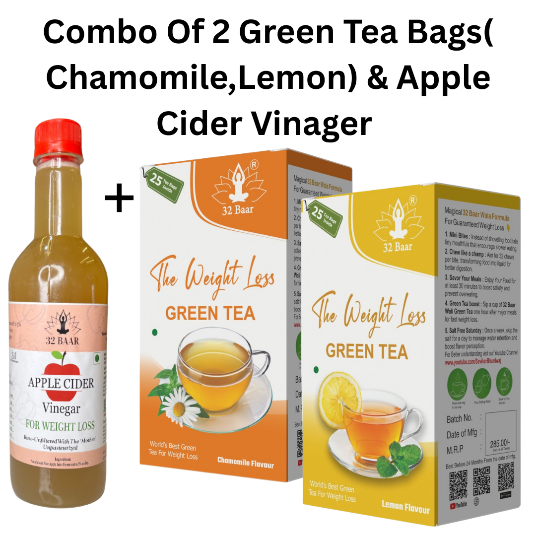 Combo Of 2 Green Tea Bags(Chamomile,Lemon)&Apple Cider Vinegar