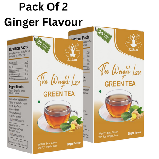 32 Baar Pack Of 2 Ginger Green Tea Bags