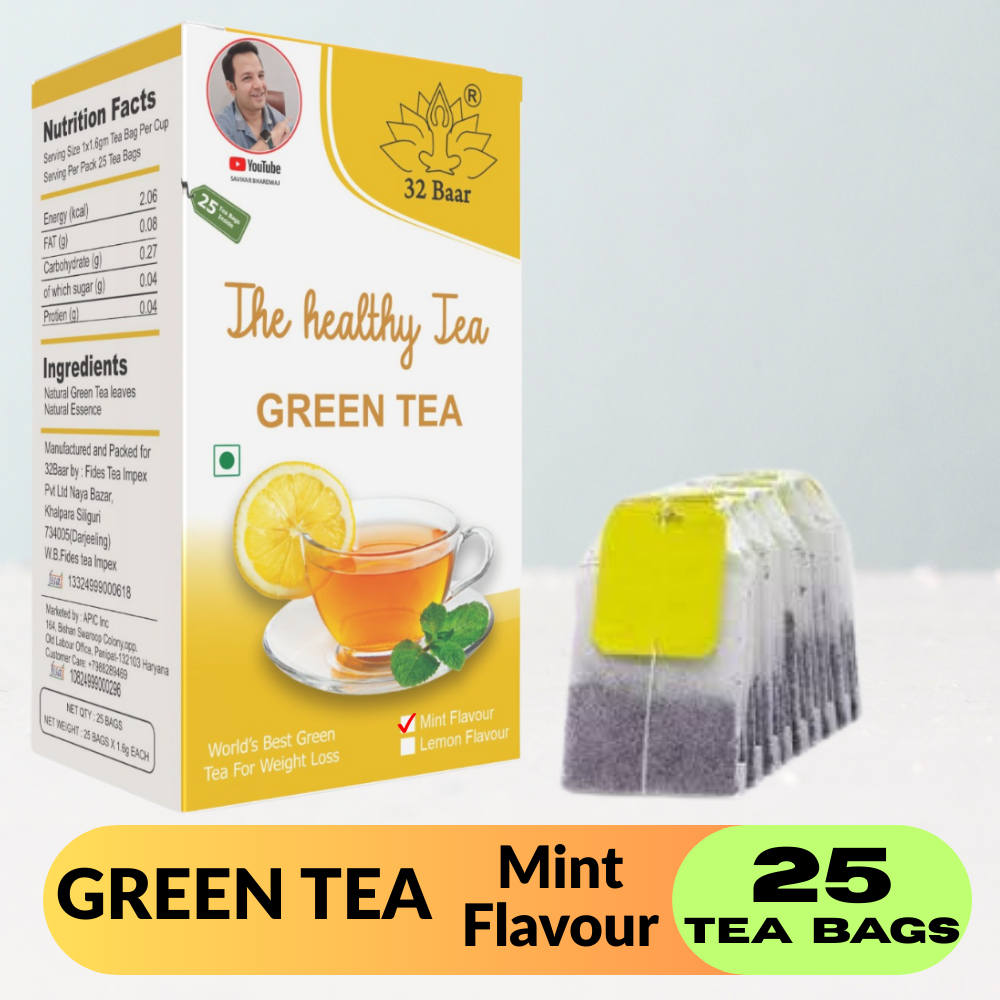 Mint Flavour Green Tea Bags (25 Bags)