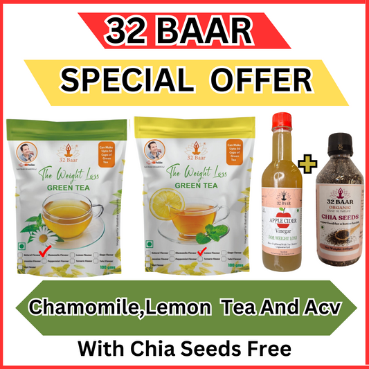 COMBO OF CHAMOMILE,LAMON,APPLE CIDER VINEGAR GET FREE CHIA SEEDS
