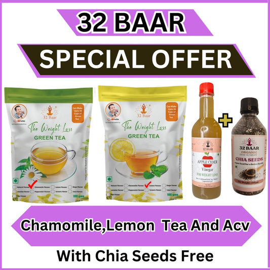 COMBO OF CHAMOMILE,LAMON,APPLE CIDER VINEGAR GET FREE CHIA SEEDS