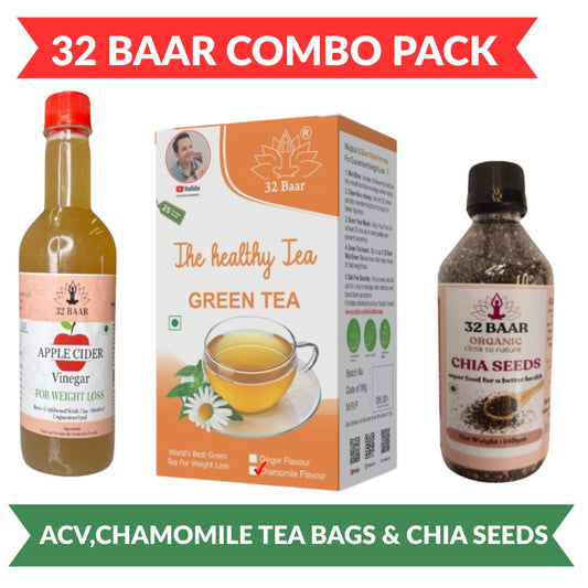 Combo Of Chia Seeds, Apple Cider Vinegar & Chamomile Flavour