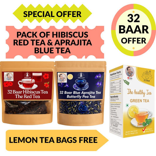 SPECIAL OFFER  Blue Aprajita tea & Red Hibiscus Tea with Lemon green tea bags free