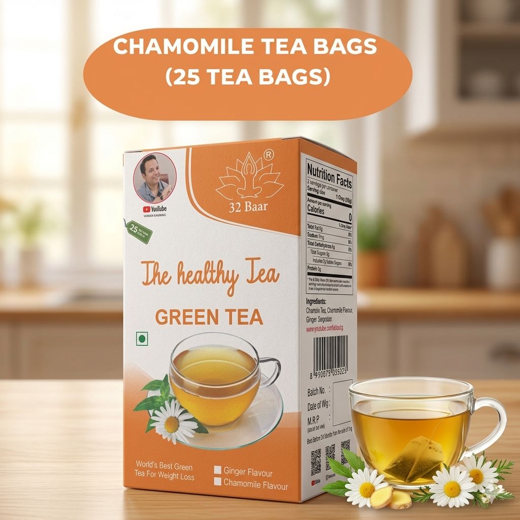 32 Baar Chamomile Flavour Tea Bags (25 Tea Bags)