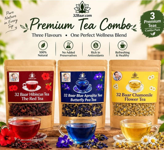 PACK OF 3 APRAJITA BLUE TEA,HIBISCUC RED TEA AND CHAMOMILE FLOWER TEA
