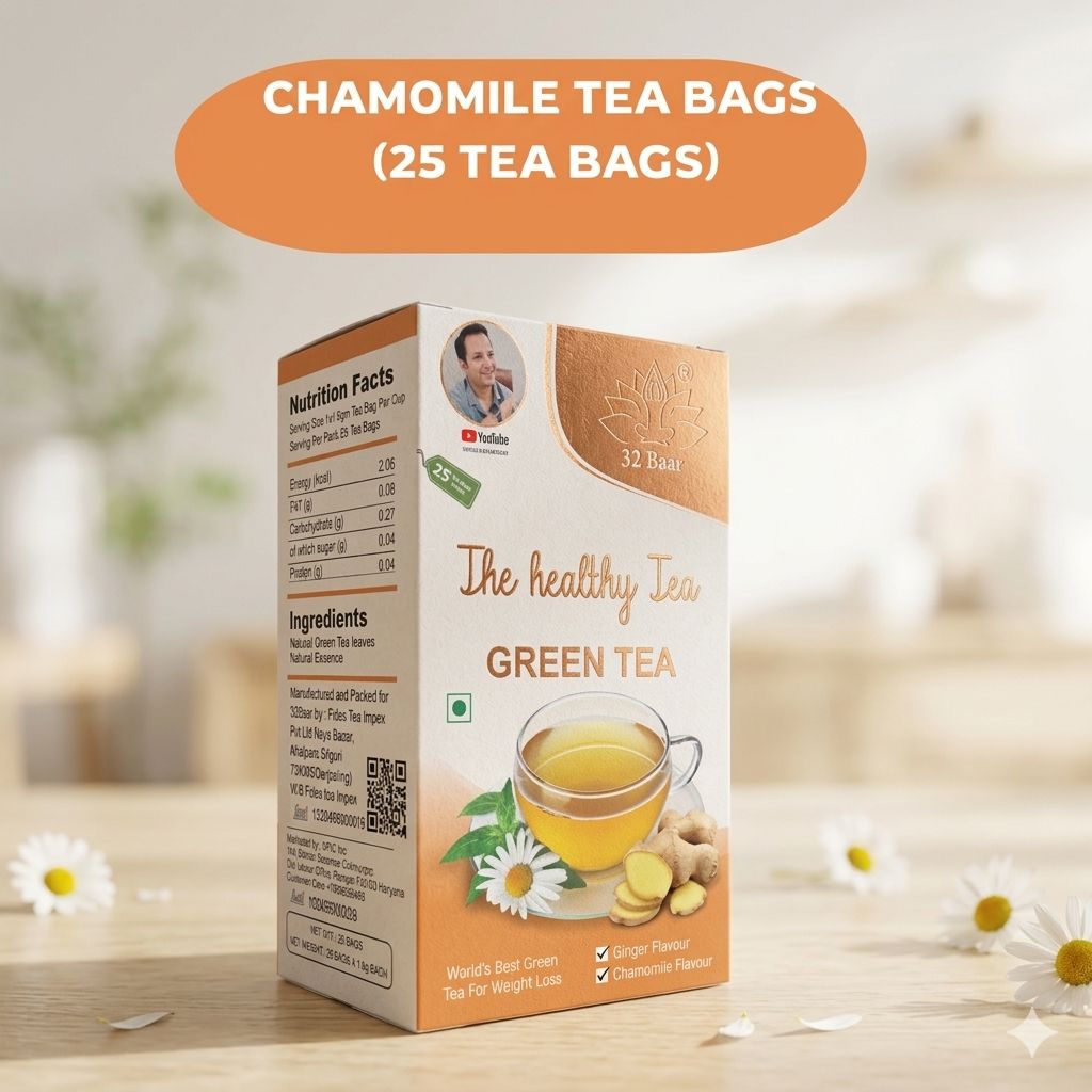 32 Baar Chamomile Flavour Tea Bags (25 Tea Bags)